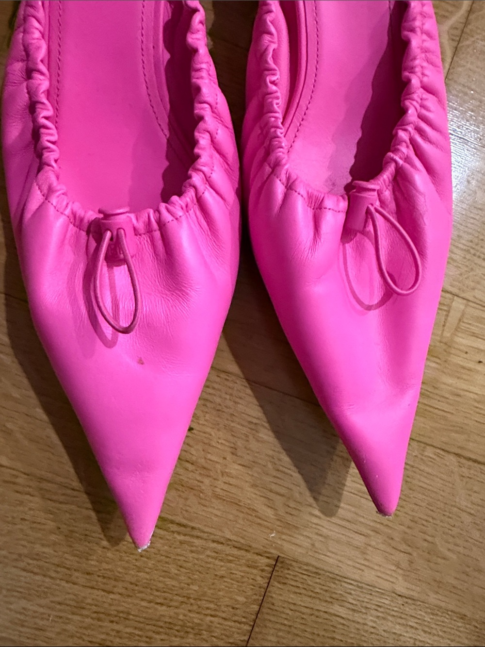 Balenciaga Bright Pink Pointed-Toe Slip-On Mules - Picture 5 of 7